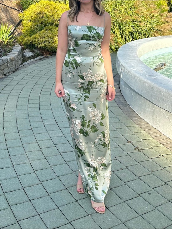 Reformation Dresses & Skirts - Reformation Frankie Satin Floral Maxi Dress in Sage Green